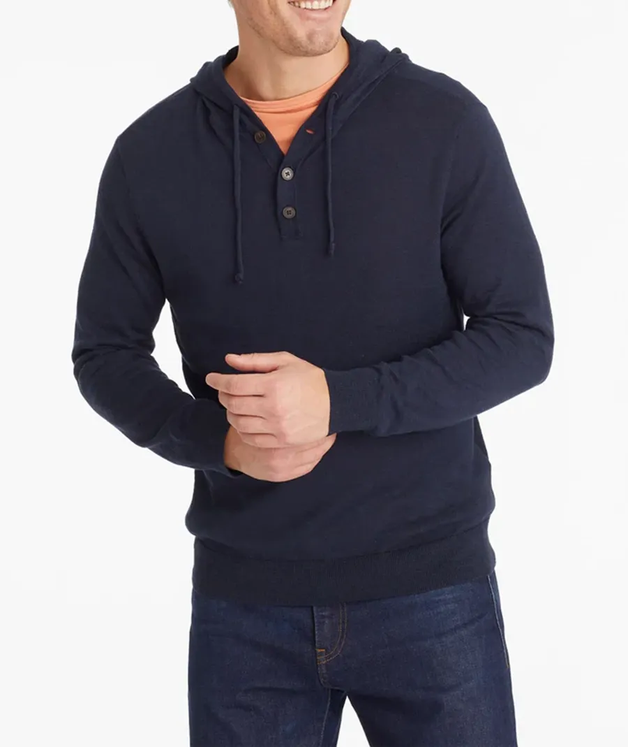 Black Button Down Men Sweatshirts