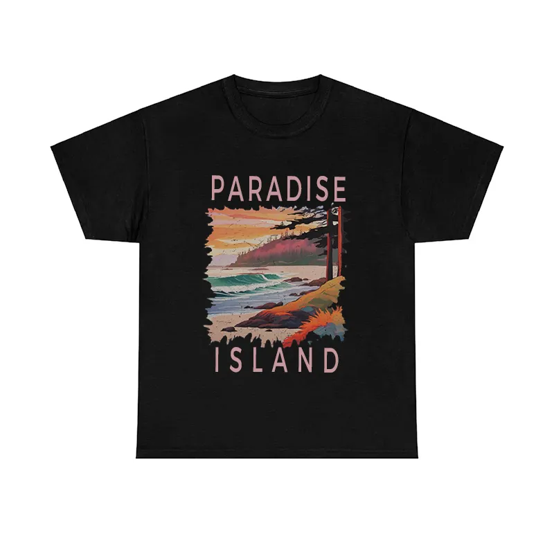 Women's Island Paradise Beach Pattern Printed Tee