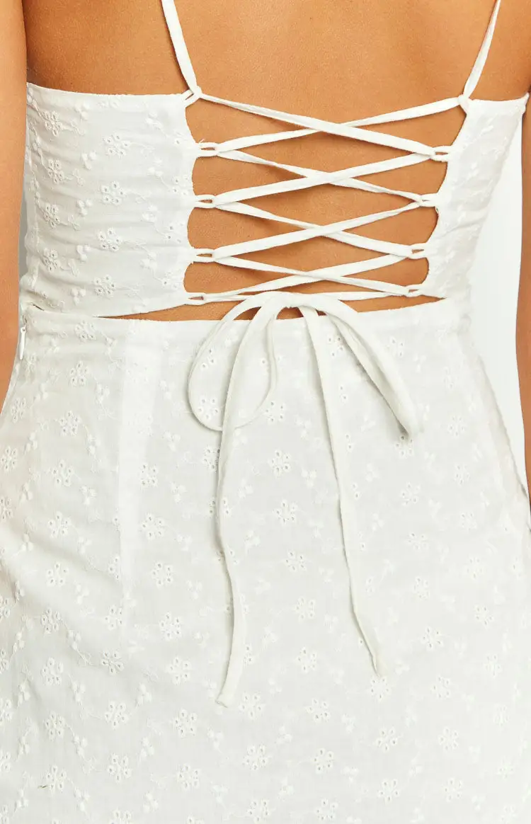 Saturdays White Broderie Mini Dress