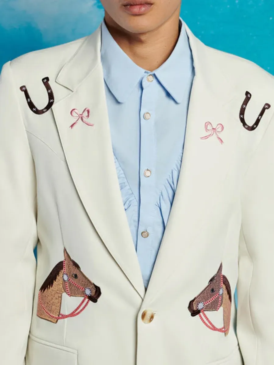 Cory Embroidery Single Breasted Blazer