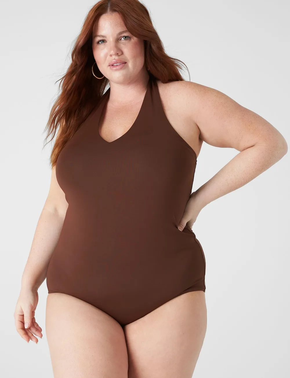 Fitted Double-Layer Halter Bodysuit