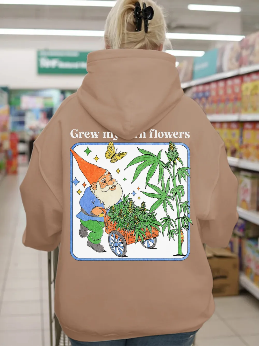 Grew My Own Flower Funny Pattern Hoodie