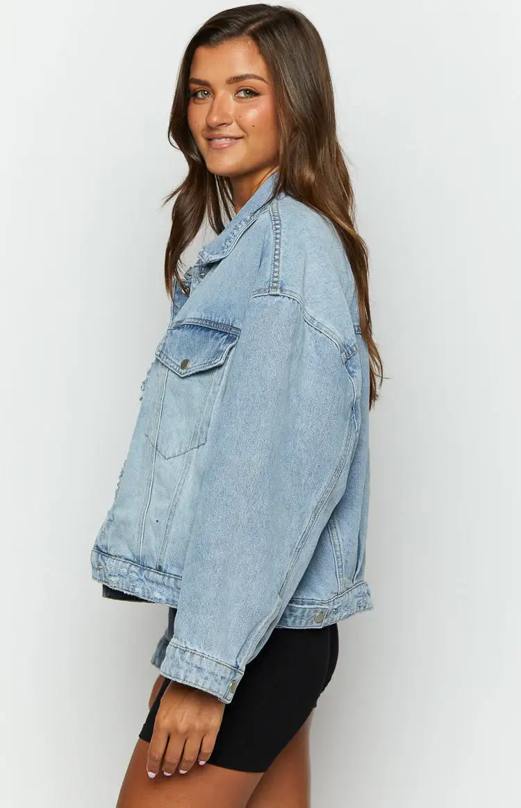 Hugo Light Wash Oversized Denim Jacket