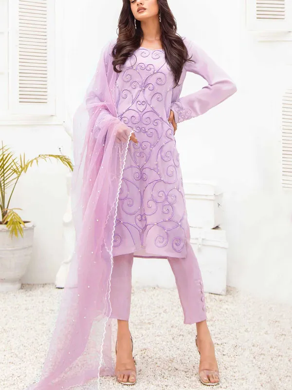 Exquisite Long Sleeve Chiffon Ethnic Elegant Ladies Suit