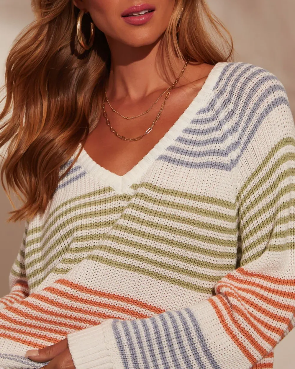 Yara Striped Oversized Pullover Sweater