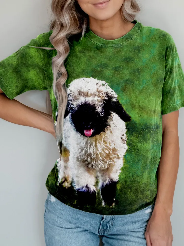 Cute Baby Blacknose Sheep Pattern Comfy T Shirt