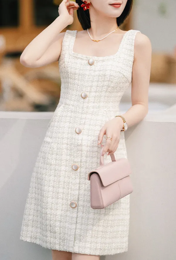 Lany Tweed Dress - Cream