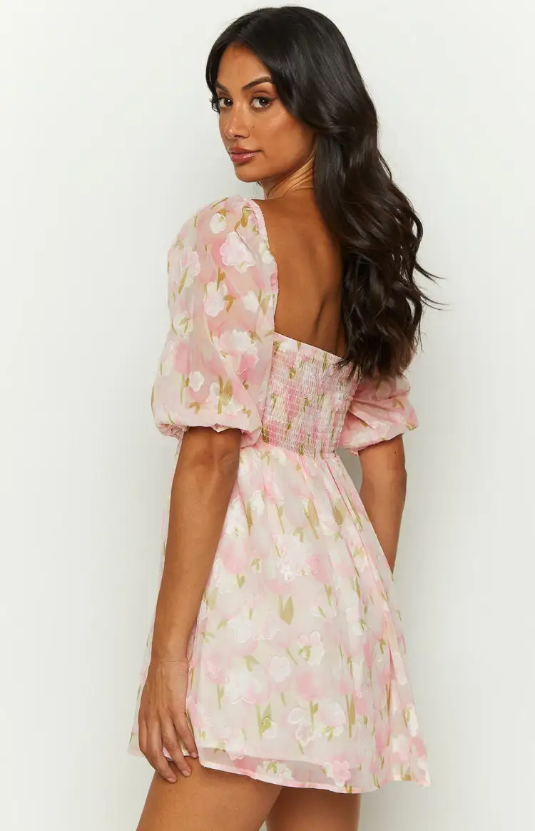 Rubi Pink Floral Babydoll Mini Dress