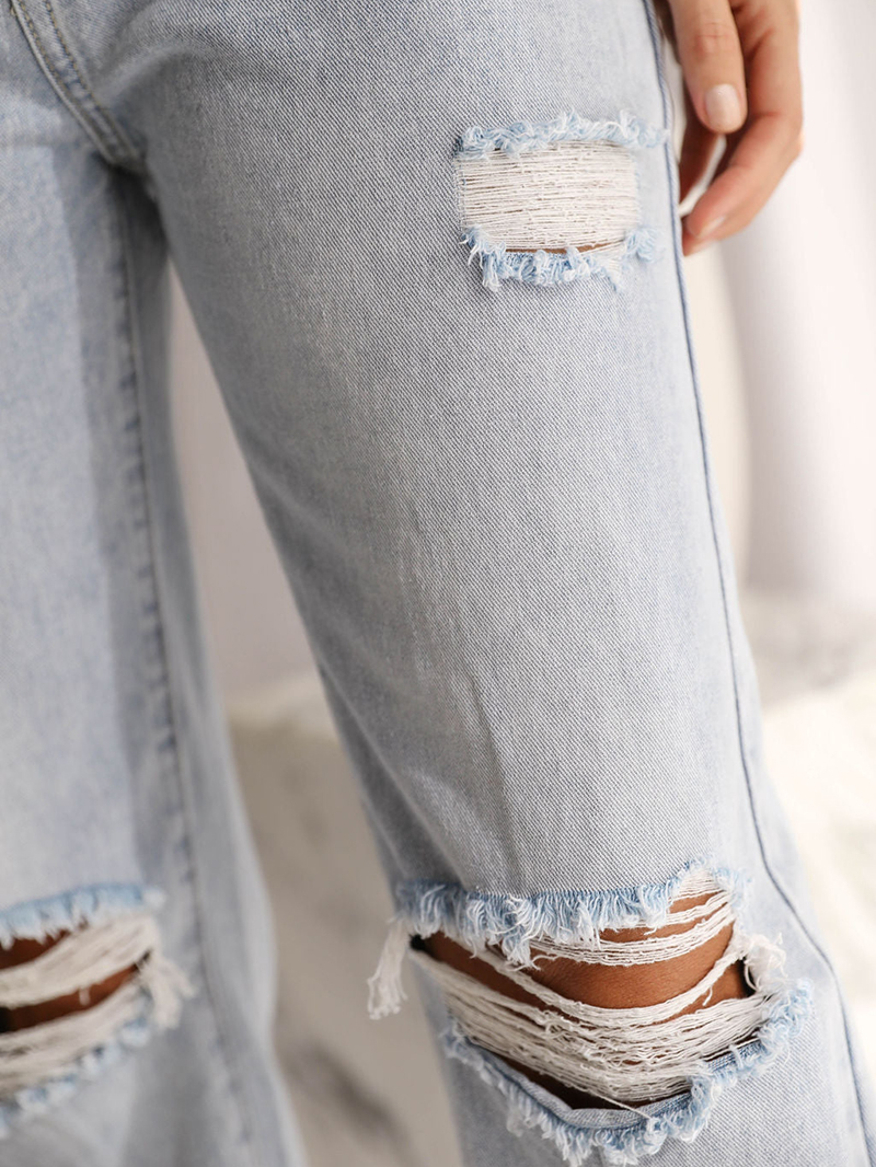 Fashion distressed denim pants