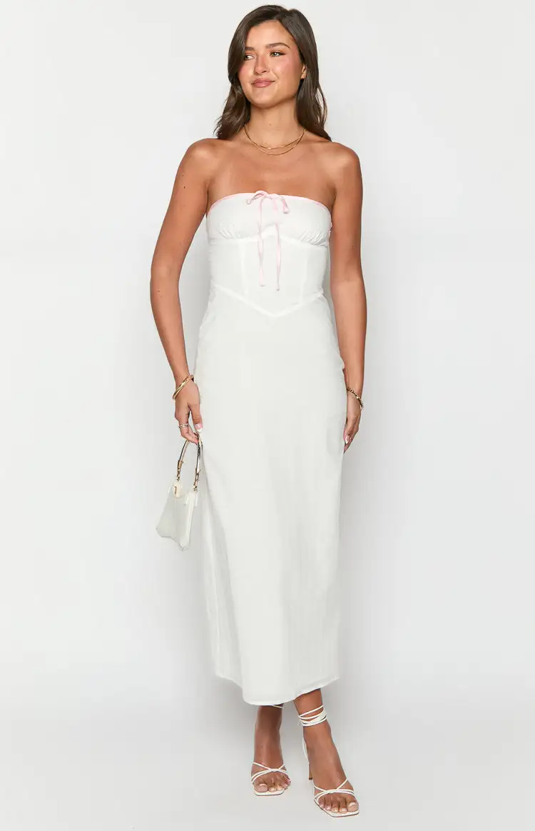 Vanity White Strapless Maxi Dress