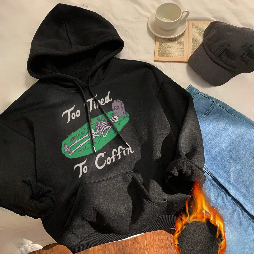 too Tired to coffin Women's hoodie