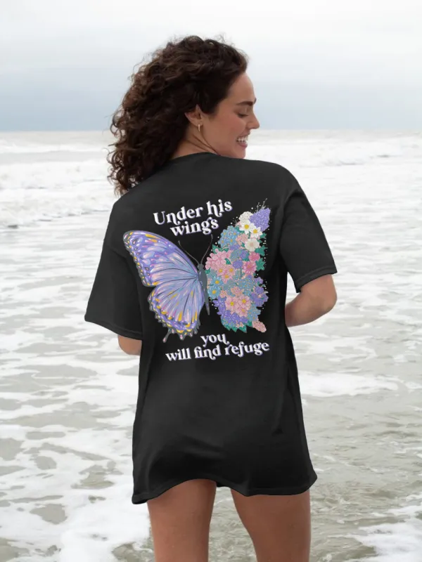 Under his wings you will find refuge Tee