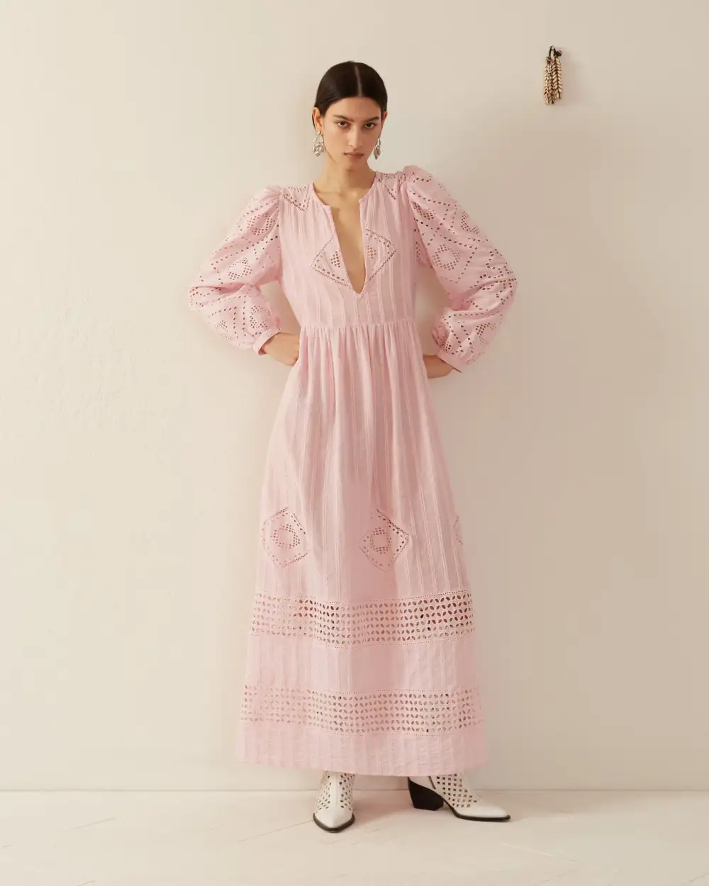 Winifred Blushed Eyelet Dress