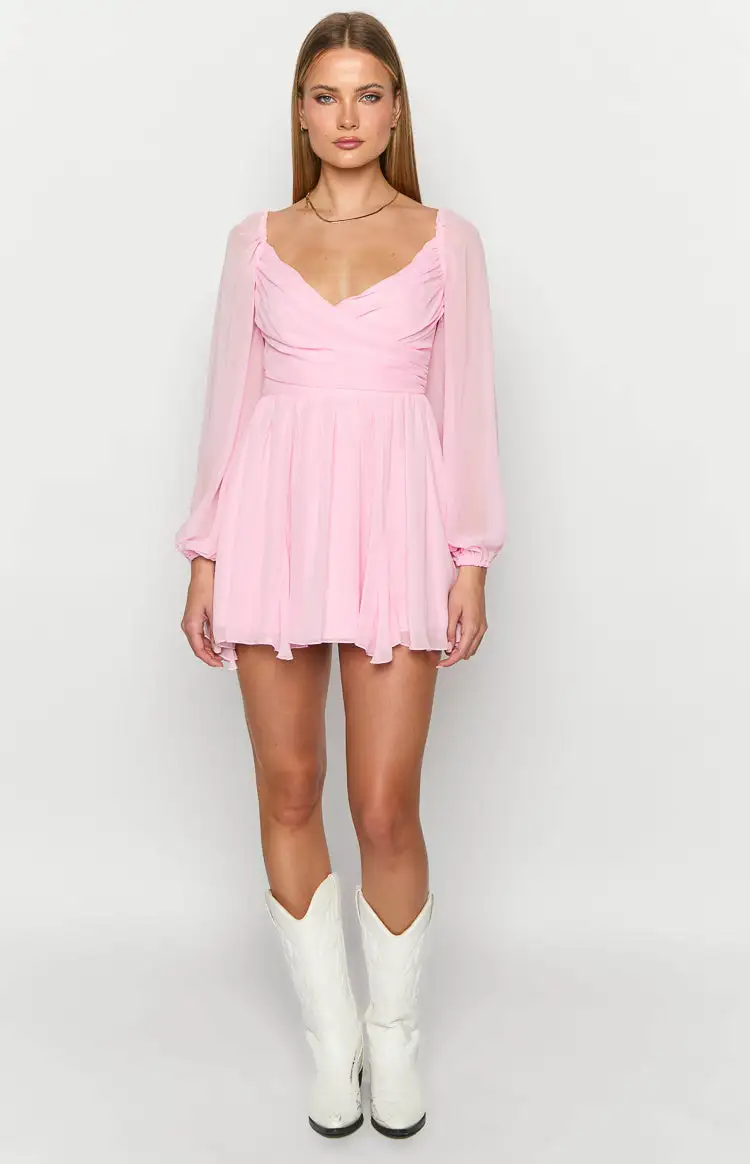 Tiffany Pink Long Sleeve Mini Dress