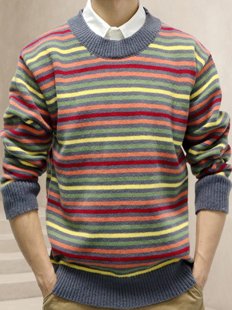 Casual Colorful Striped Sweater