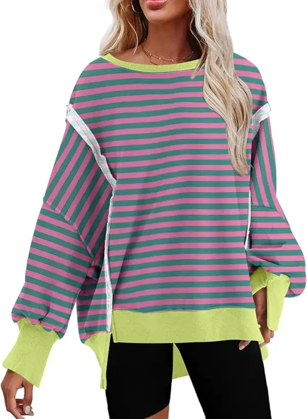 Oversized Reverse Seam Sweatshirt Long Sleeve Crewneck Pullover