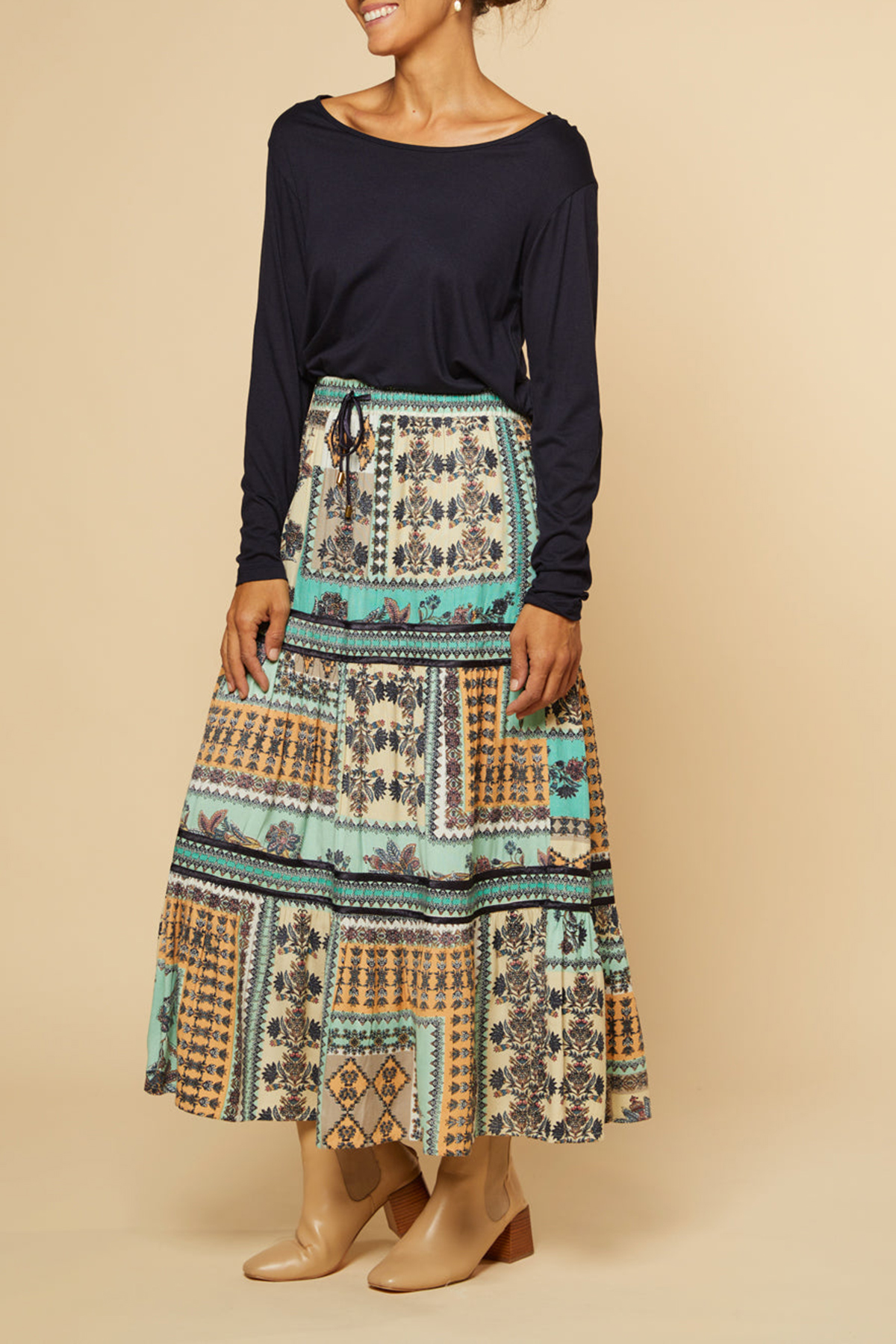 Danica Tiered Skirt in Torino