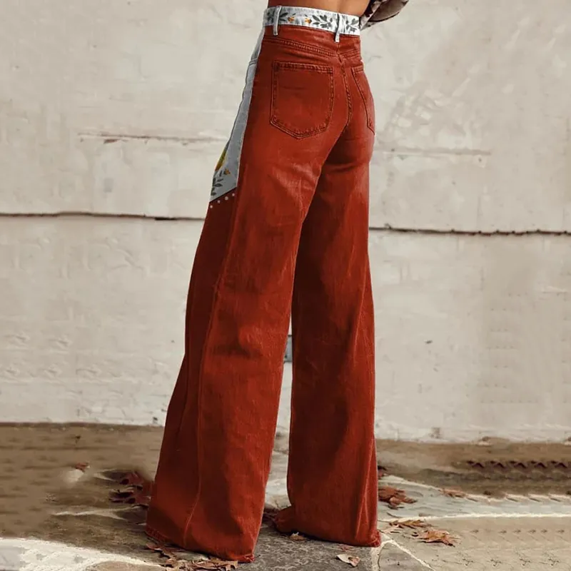 Women's Chicken Print Casual Wide Leg Pants