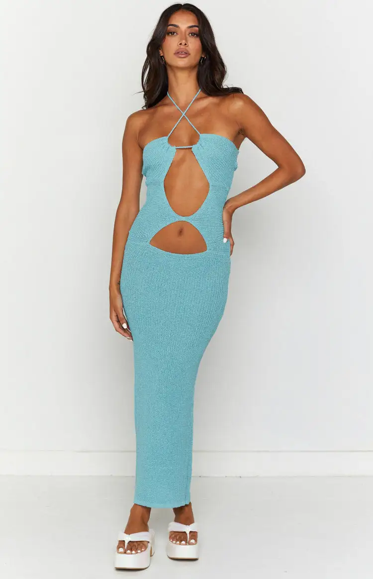 Renata Blue Cut Out Midi Dress