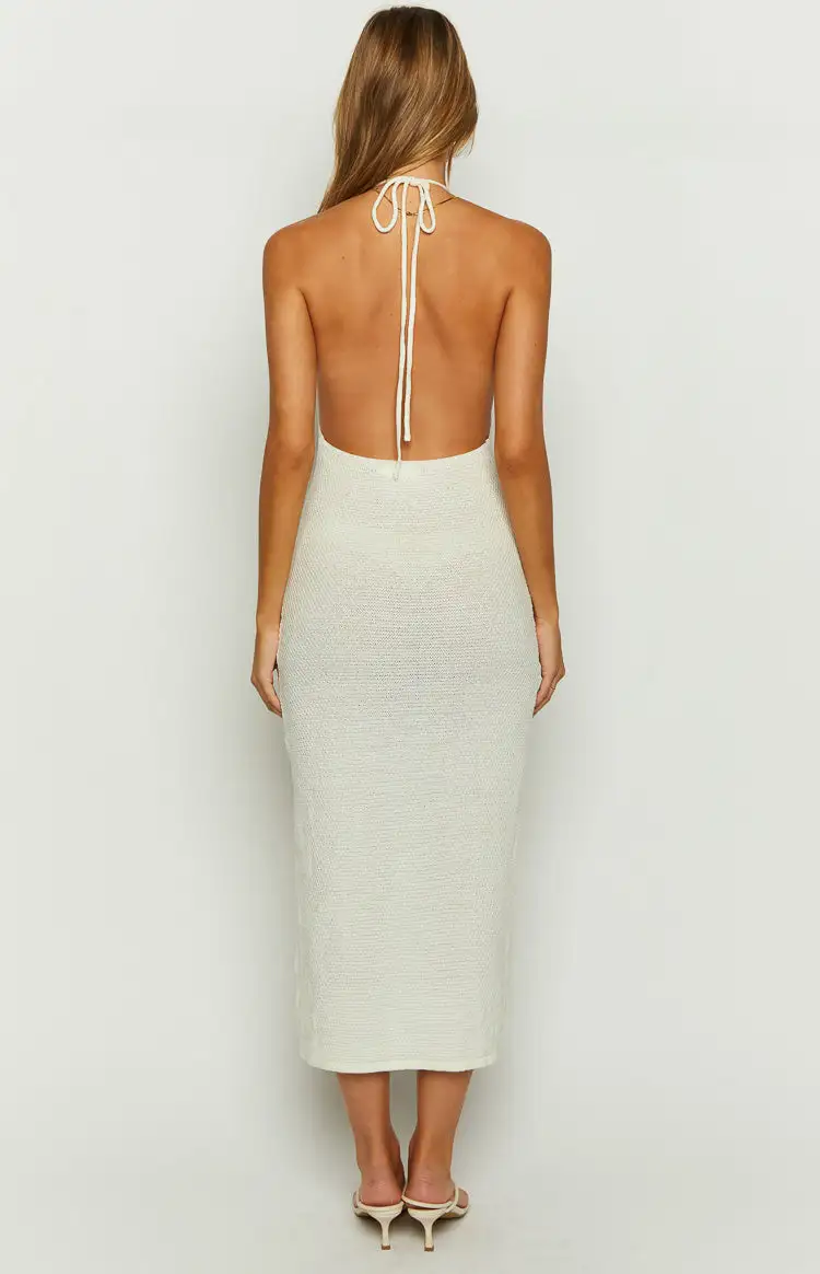 Tucson White Crochet Maxi Dress