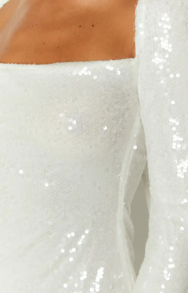 Marienne White Sequin Mini Dress