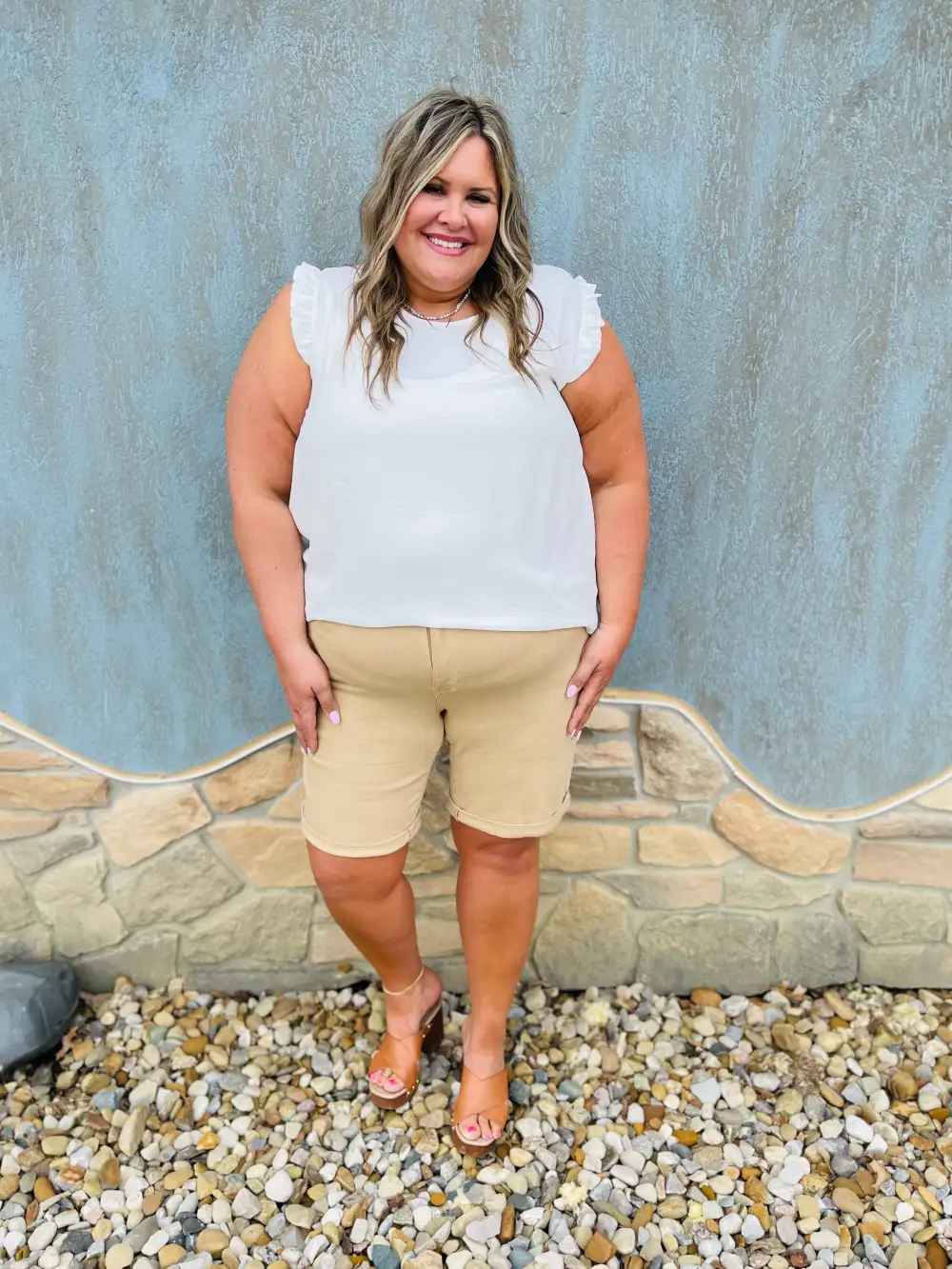 PLUS/REG Pretty Mama Cuffed Bermuda Shorts