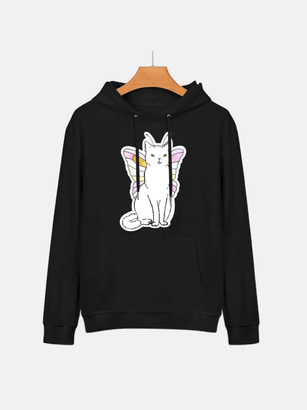 I DONT NEED U I HAVE A CAT PATTERN PRINTED HOODIE