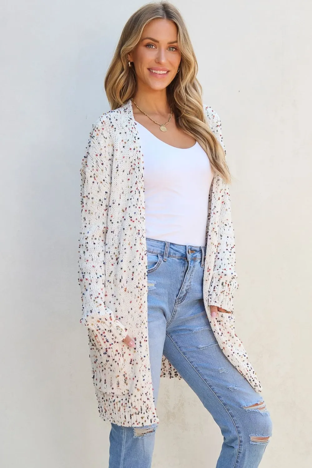 Open Front Long Sleeve Cardigan