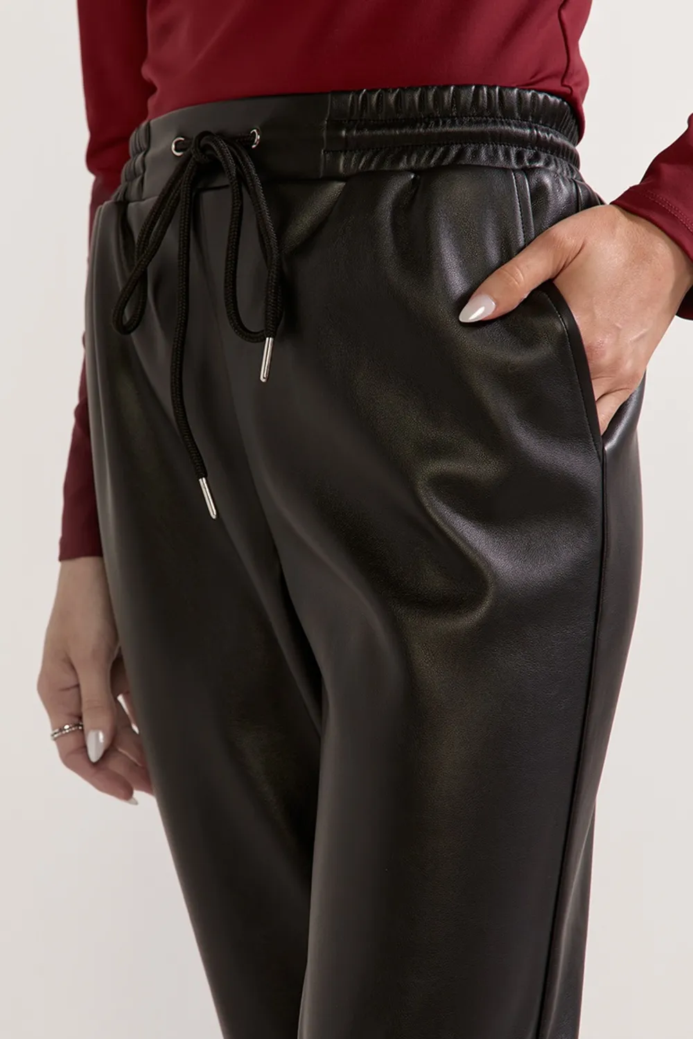 Jenny Faux Leather Joggers