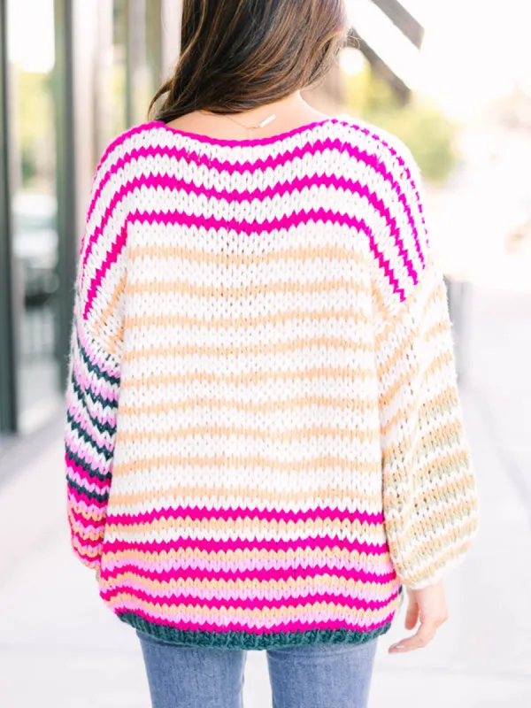 Multicolored Striped Cardigan