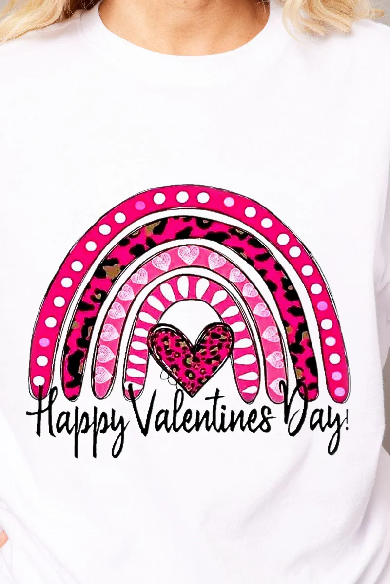 Women's heart-shaped letter printed T-shirt