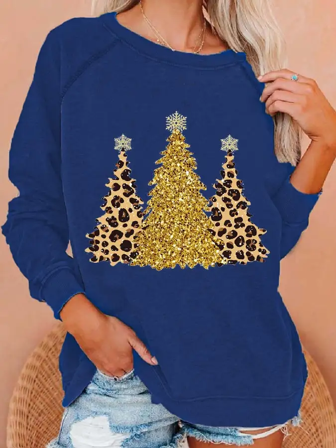 Women's Leopard   Tree Print Sweatshirt