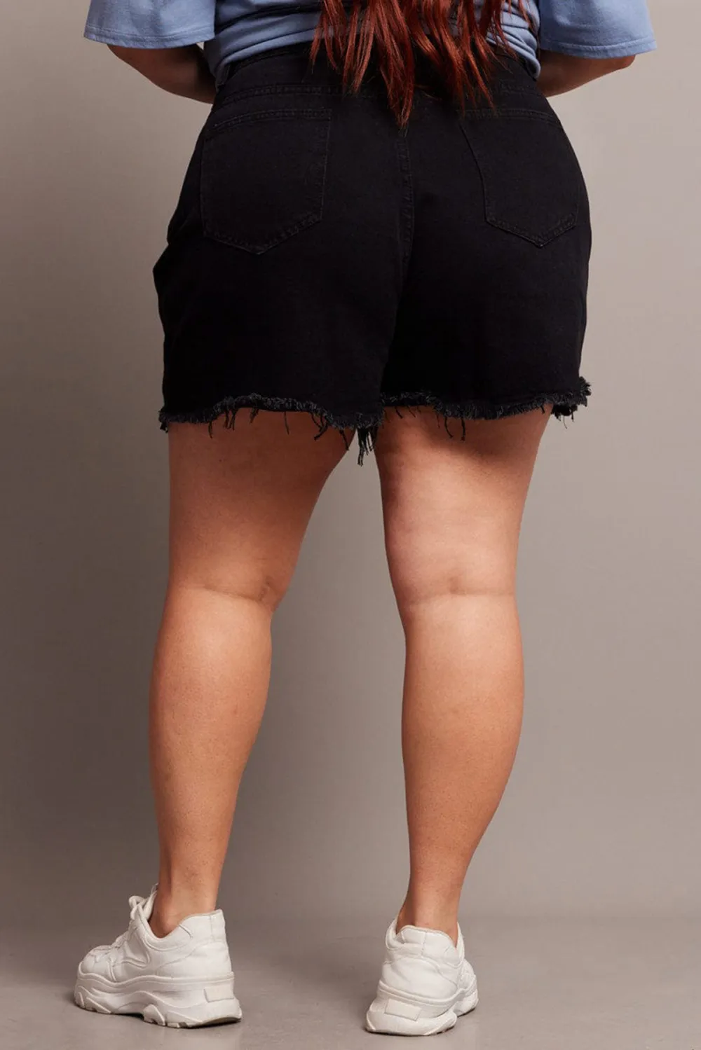 Black Relaxed Short High Rise