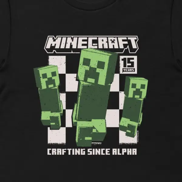 Minecraft 15th Anniversary Checkered Creeper Adult T-Shirt