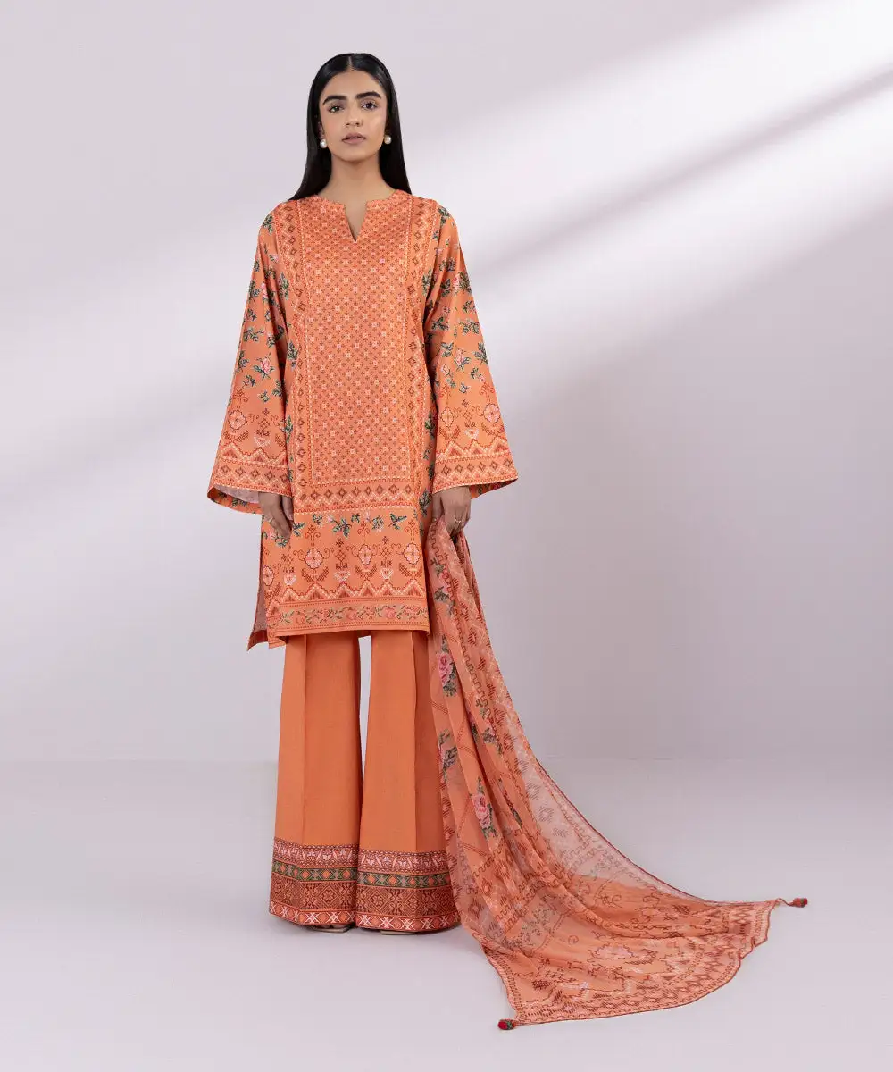 3 Piece - Printed Lawn Suit