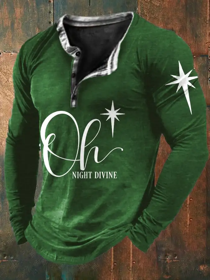 Men's  Oh Night Divine Print Long-Sleeve T-Shirt