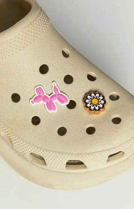 Yellow Sunflower And Pink  Poodle Croc Jibbitz