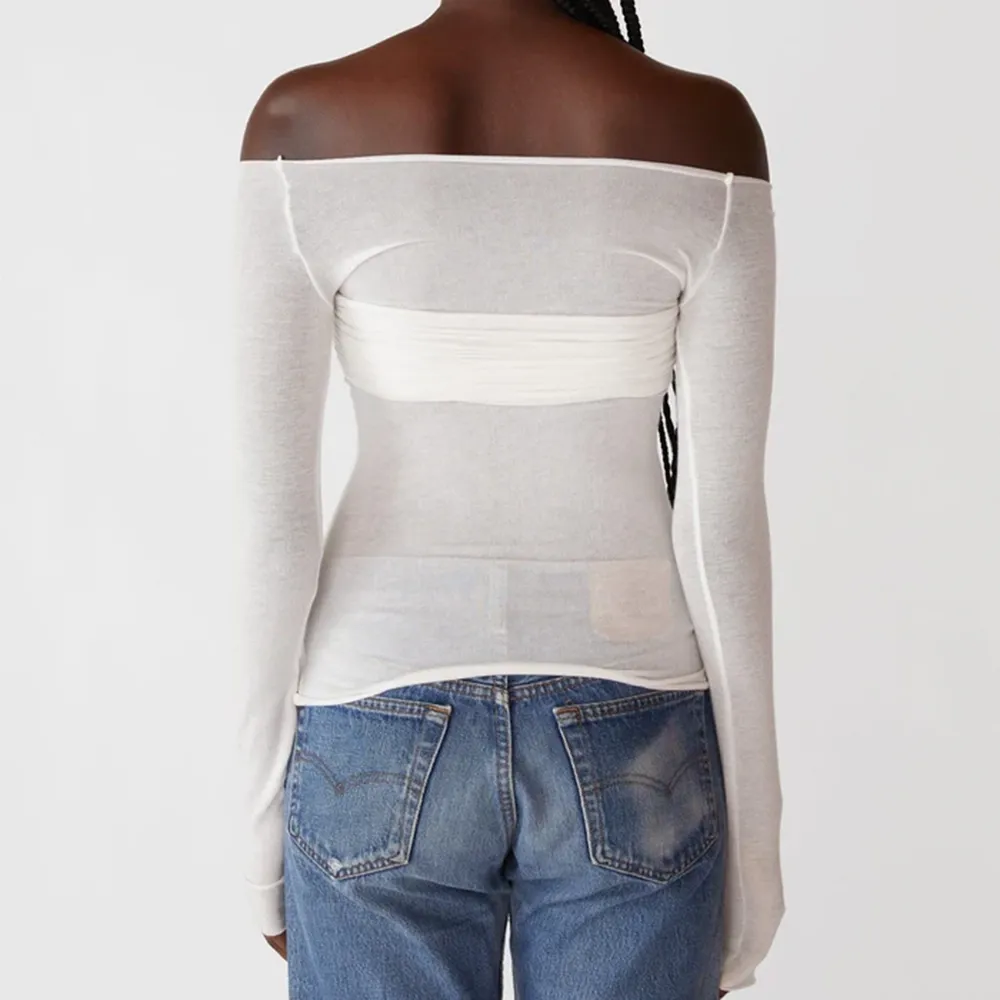 Faded Love Mesh Off Shoulder Top