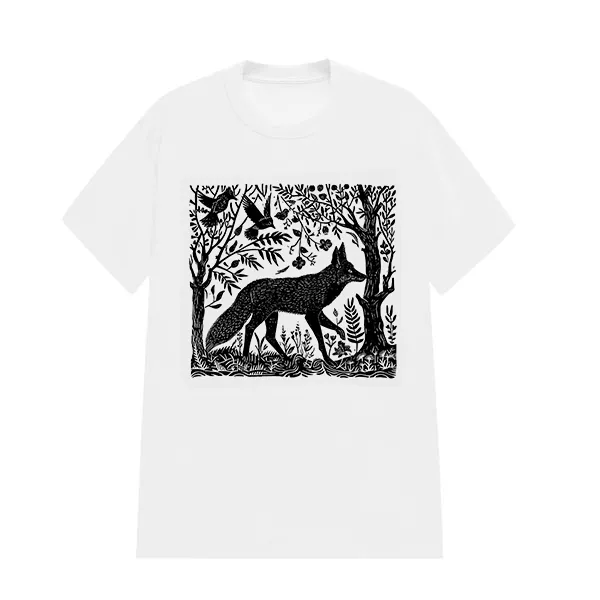 FOX IN THE FOREST PRINTED TEE