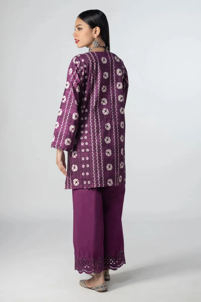 2 Piece Kurta | Embroidered & Pants Purple