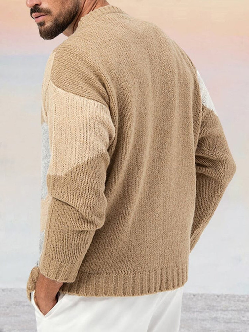 Soft Color Block Design Sweater