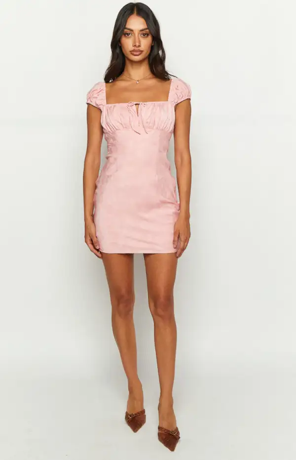 Rosie Blush Pink Satin Mini Dress