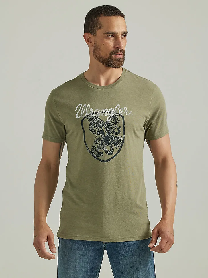 MEN'S EAGLE CREST GRAPHIC T-SHIRT IN DEEP LINCHEN GREEN