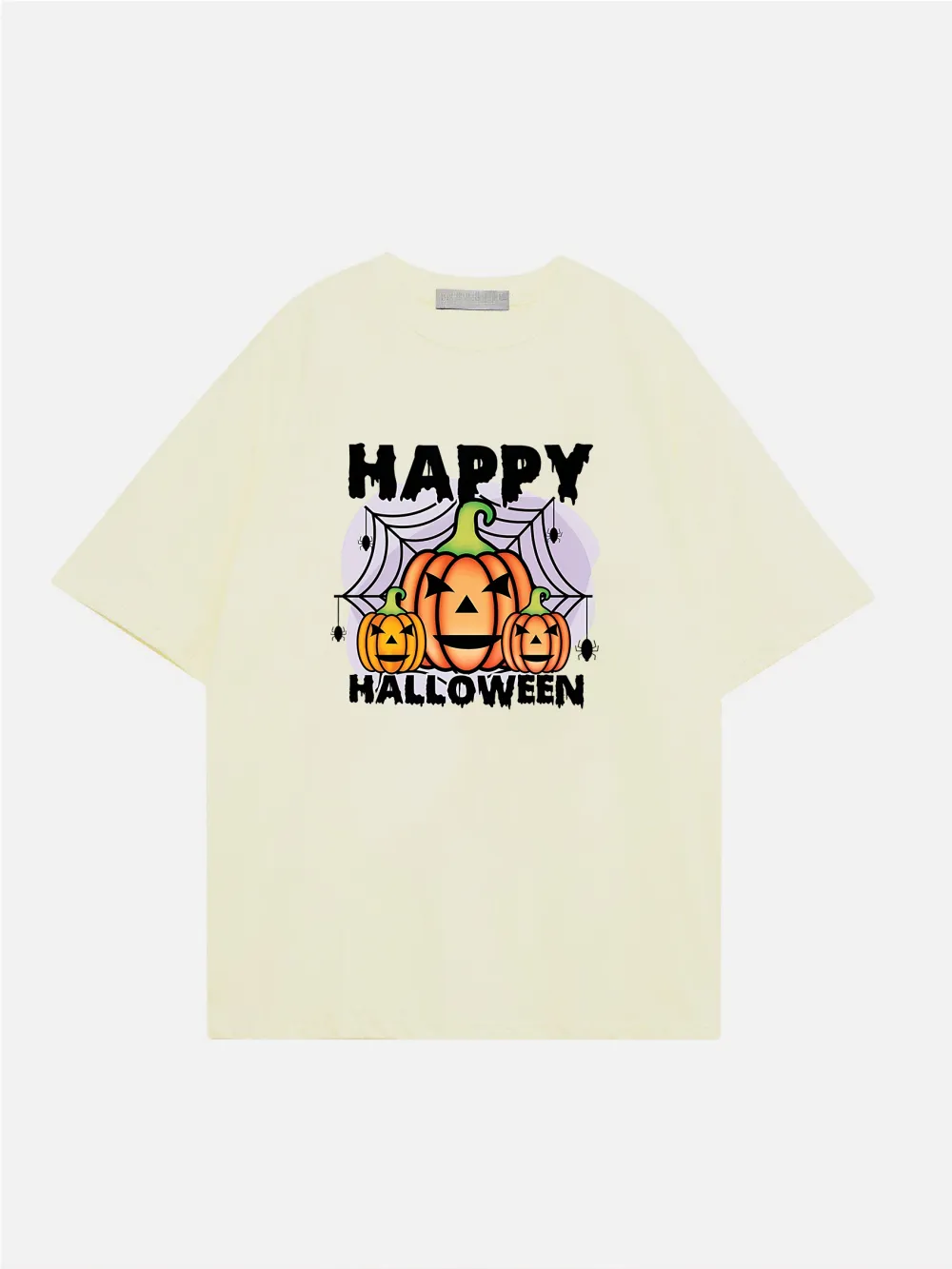 Women's Pumpkin Art Letter Printed T-shirt