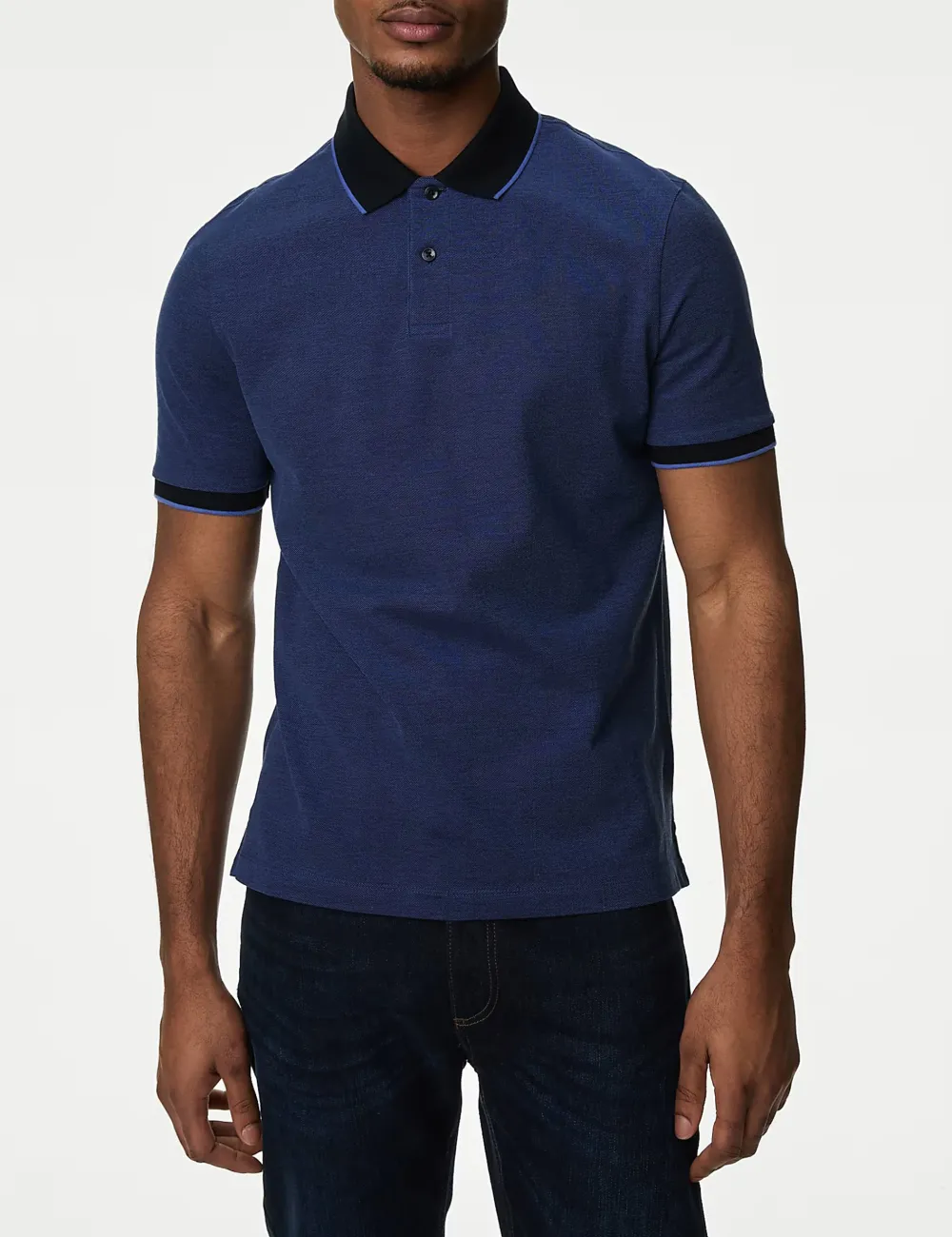 Pure Cotton Tipped Pique Shirt