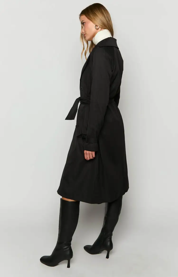 Santos Black Trench Coat