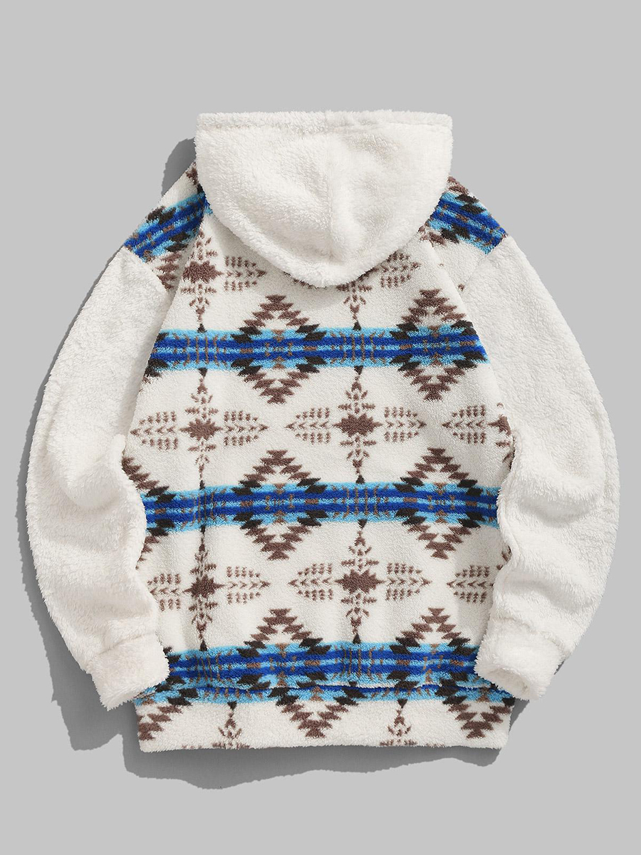 Men's Casual Retro Ethnic Aztec Print Hoodie