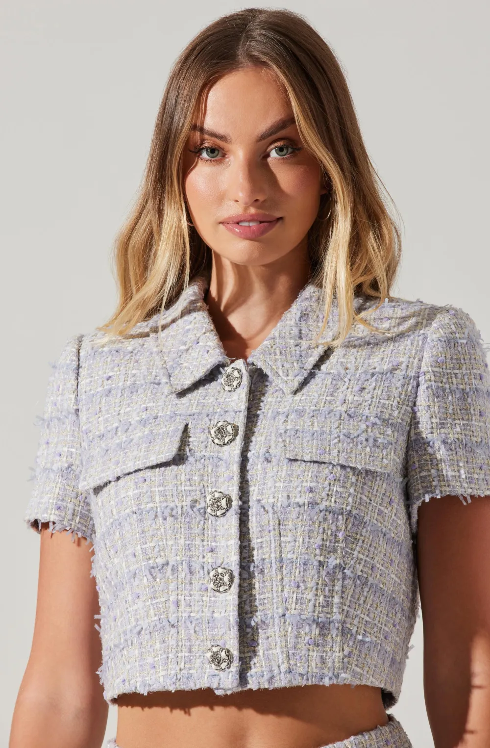 Mavey Cropped Tweed Jacket