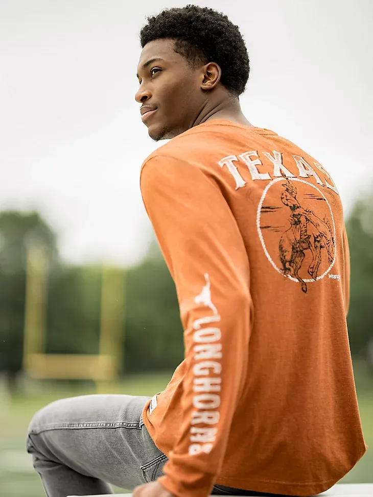 MEN'S WRANGLER COLLEGIATE BUCKING LONG SLEEVE T-SHIRT IN OHIO STATE