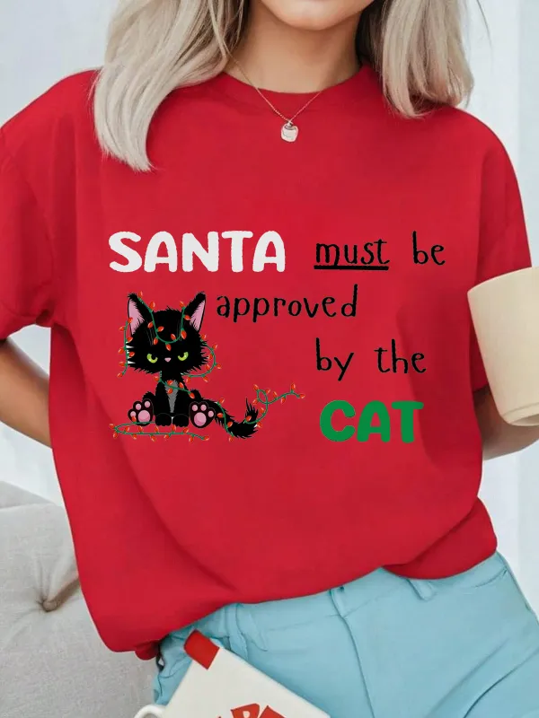 Kitty Santa Lady T-shirt